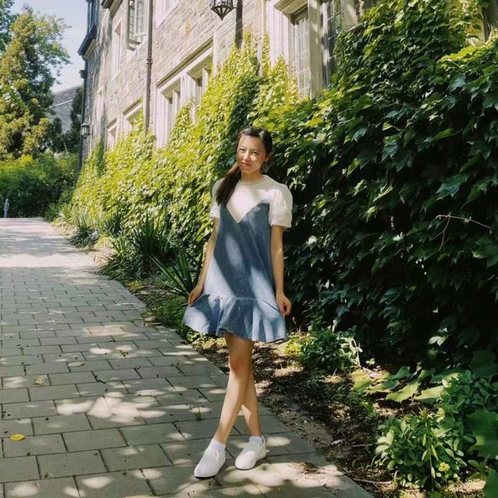 Sale by 9/30/2026 - Woman Summer Lace Patchwork Denim A - Line Dress